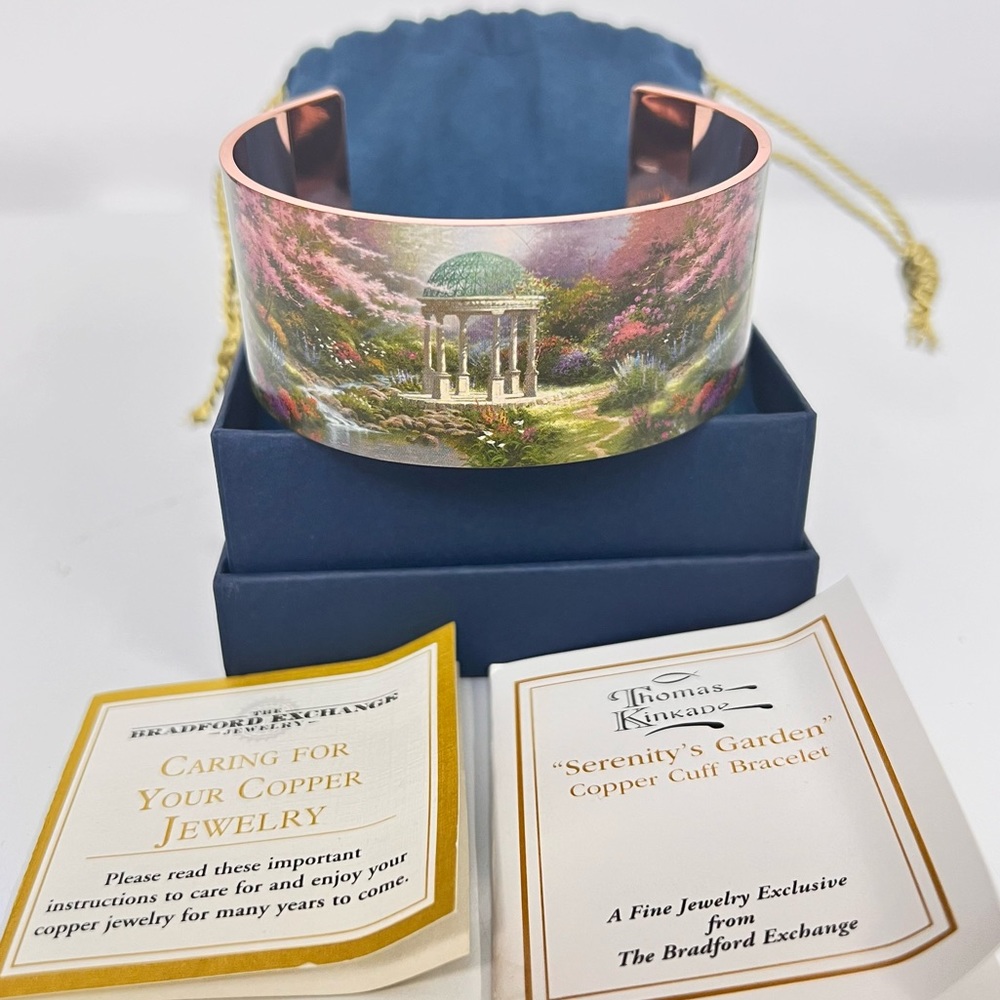 Bradford Thomas Kinkade Serenity’s Garden Copper Cuff Bracelet in Box